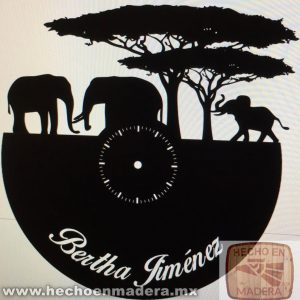 Reloj Animales Una familia de elefantes 0489