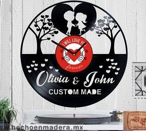 Reloj Amor Pareja con Arboles y Frase 1305