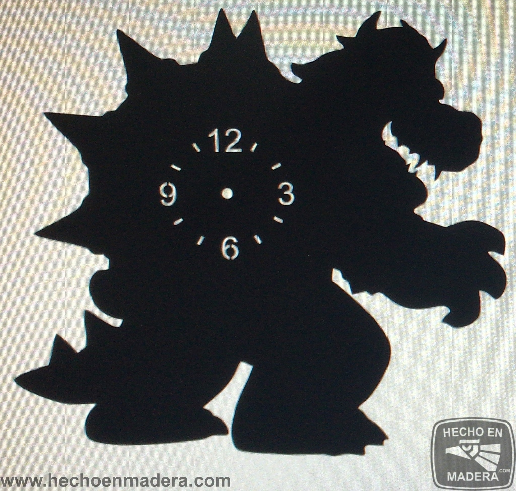 Reloj Super Mario Bros Bowser Silueta 1459