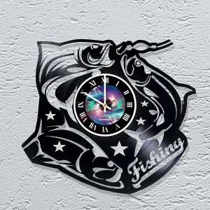 Reloj Pesca Pescando Peces Siluetas 1974