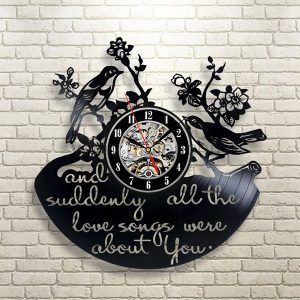 Reloj Amor Pajaros Flores Frase 4336