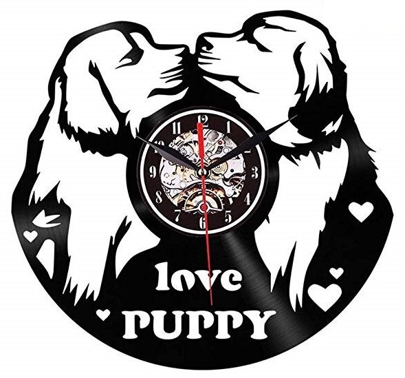 Reloj Amor Pareja Cachorros Besandose 4338