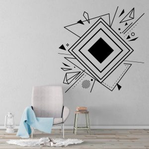 Vinil Figuras Cuadrado Abstracto Chico 6482