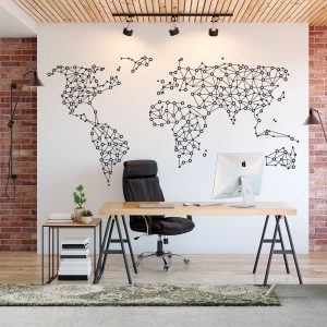 Vinil Mapas Mundial Geometrico Chico 7016