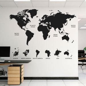 Vinil Mapas Mundial Continentes Grande 7023