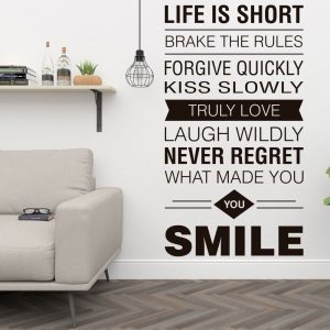 Vinil Frases Life is Short  Grande 7107
