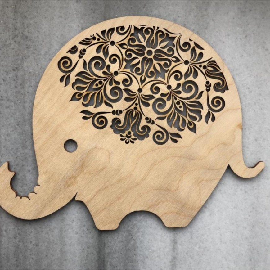 Animales Silueta Elefante Mandalas 3D 9005