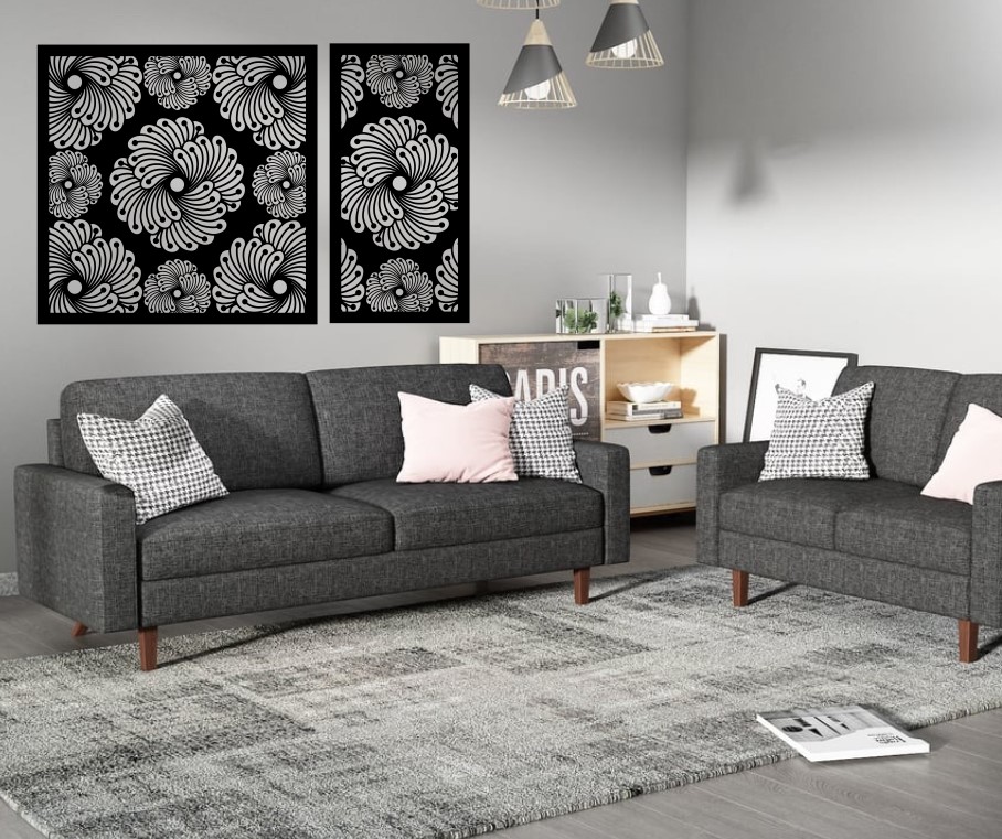 Plantas Flores 2 Piezas 3D 9060